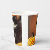 ヴィンテージ白黒ハロウィーンキットン 紙コップ (左)