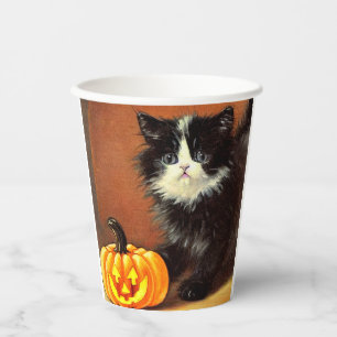 ヴィンテージ白黒ハロウィーンキットン 紙コップ