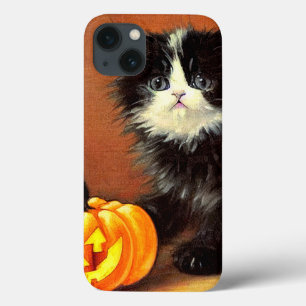 ヴィンテージ白黒ハロウィーンキットン iPhone 13ケース