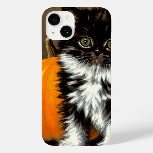 ヴィンテージ白黒ハロウィーン猫 Case-Mate iPhoneケース (裏面)
