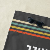 ヴィンテージ白黒バスケッパーソナライズされたトル ビーチタオル (インサイチュ)