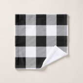 ヴィンテージ白黒バッファロープレイド バスタオルセット (ウォッシュタオル)