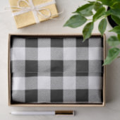 ヴィンテージ白黒バッファロープレイド 薄葉紙 (ギフト)