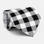 ヴィンテージ白黒バッファロー格子 ネクタイ (ロール)