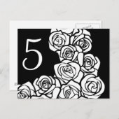 ヴィンテージ白黒バラ表番号はがき ポストカード (正面/裏面)