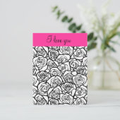 ヴィンテージ白黒バラ「愛してる」葉書 ポストカード (スタンド正面)