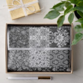 ヴィンテージ白黒パターンコラージュ 薄葉紙 (ギフト)