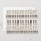 ヴィンテージ白黒パリファッションマネキン ポストカード (正面/裏面)