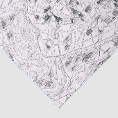 ヴィンテージ白黒パリフランス地図デコページ 薄葉紙 (詳細)