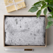 ヴィンテージ白黒パリフランス地図デコページ 薄葉紙 (ギフト)