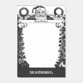 ヴィンテージ白黒ファミリーネームサンタクリスマス ポストイット