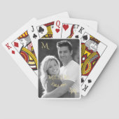 ヴィンテージ白黒ファミリーフォト金ゴールドモノグラム トランプ (裏面)