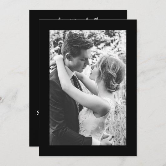 ヴィンテージ白黒フォト結婚式招待状 招待状 (正面/裏面)