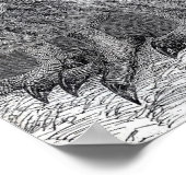 ヴィンテージ白黒フクロウのポスター ポスター (角)