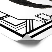 ヴィンテージ白黒フラッパーイラストレーション ポスター (角)