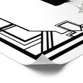 ヴィンテージ白黒フラッパーファッションアート ポスター (角)