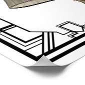 ヴィンテージ白黒フラッパー夕べガウン ポスター (角)