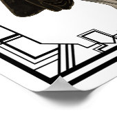 ヴィンテージ白黒フラッパー夕べドレス ポスター (角)