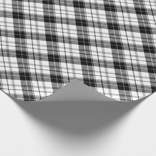 ヴィンテージ白黒フランネル格子模様 ラッピングペーパー (角)