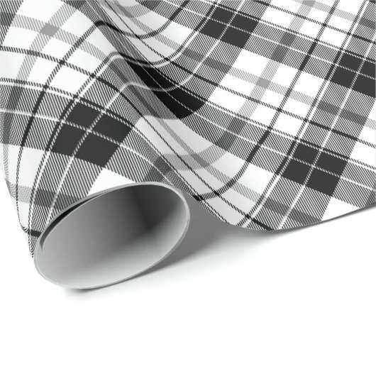 ヴィンテージ白黒フランネル格子模様 ラッピングペーパー (ロールコーナー)