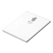 ヴィンテージ白黒フローライラストレーション ノートパッド (回転)