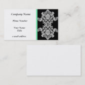 ヴィンテージ白黒フローラデザイン 名刺 (正面/裏面)