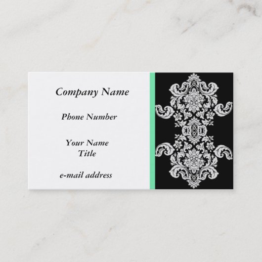 ヴィンテージ白黒フローラデザイン 名刺 (正面)