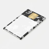 ヴィンテージ白黒フローラルパターン ポストイット (アングル)