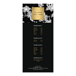 ヴィンテージ白黒フローラルパターン ラックカード