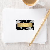 ヴィンテージ白黒フローラルパターン ラベル (インサイチュ)