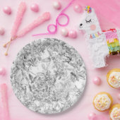 ヴィンテージ白黒フローラ紙プレート ペーパープレート (パーティー)