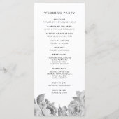 ヴィンテージ白黒フローラ結婚式 プログラム (裏面)