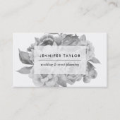 ヴィンテージ白黒フローラ 名刺 (正面)