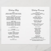 ヴィンテージ白黒フローリッシュ結婚式 プログラム (裏面)