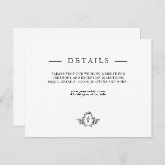 ヴィンテージ白黒モノグラムエンクロージャカード (正面/裏面)