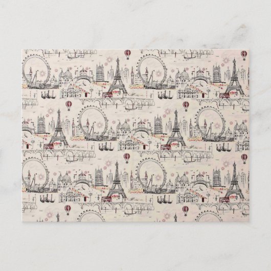 ヴィンテージ白黒ヨーロッパの画像 ポストカード (正面)