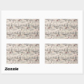 ヴィンテージ白黒ヨーロッパの画像 長方形シール (シート)