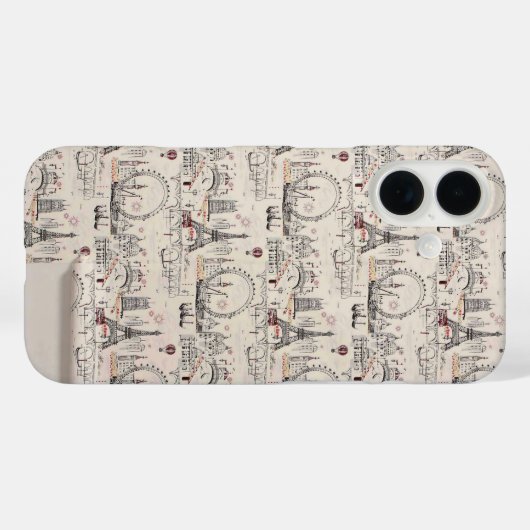 ヴィンテージ白黒ヨーロッパの画像 Case-Mate iPhoneケース (裏面 (横))