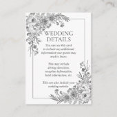 ヴィンテージ白黒ラインア結婚ート詳細 エンクロージャーカード (正面)