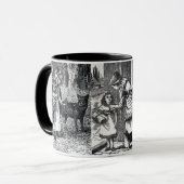 ヴィンテージ白黒レッドライディングフードスケッチ マグカップ (正面左)