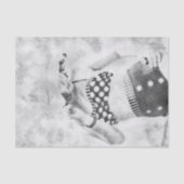 ヴィンテージ白黒レトロガール水玉模様ビキニ 薄葉紙 (正面)