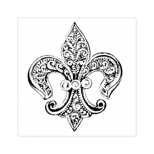 ヴィンテージ白黒レースのよう(紋章の)フラ・ダ・リ ラバースタンプ (インプリント)