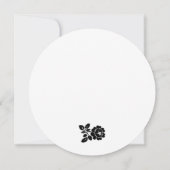 ヴィンテージ白黒ローズリース結婚ズ 招待状 (裏面)