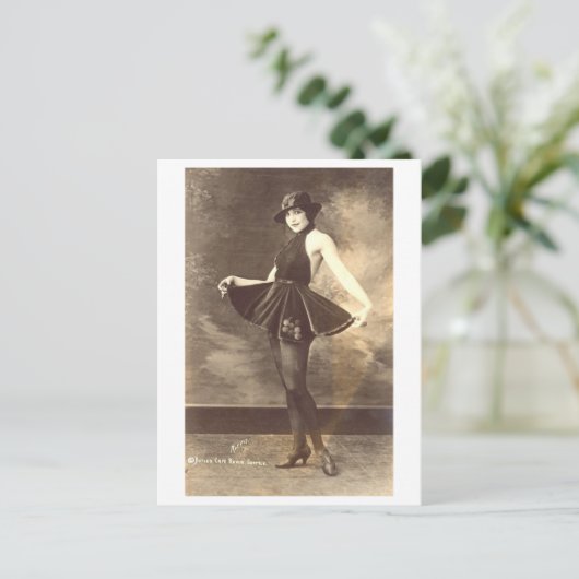 ヴィンテージ白黒ヴォードヴィルダンサー ポストカード (スタンド正面)