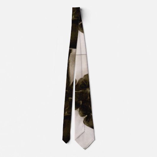 ヴィンテージ白黒人間手のX線 ネクタイ (裏面)