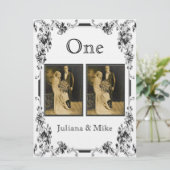 ヴィンテージ白黒写真テーブルナンバー 招待状 (スタンド正面)