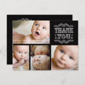 ヴィンテージ白黒写真ベビーありがとうポストカード 案内ポストカード (正面/裏面)