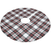 ヴィンテージ白黒及び赤素朴タータンチェック格子板 ブラッシュドポリエステルツリースカート (アングル)