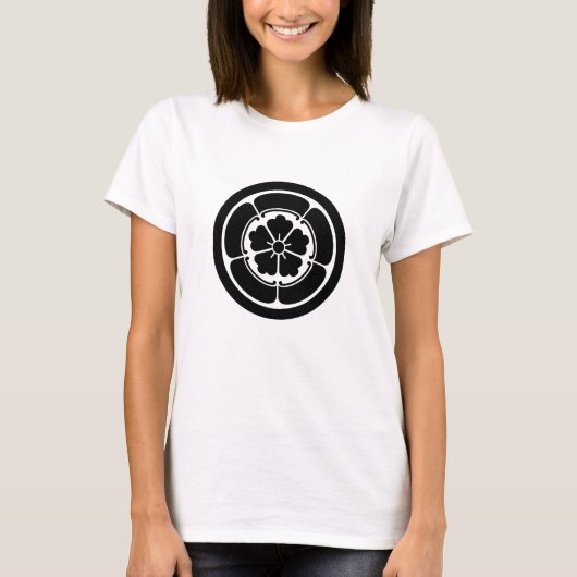 ヴィンテージ白黒小田日本文ベクトルアート Tシャツ (正面)