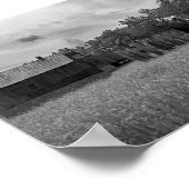 ヴィンテージ白黒小麦農場の写真 ポスター (角)